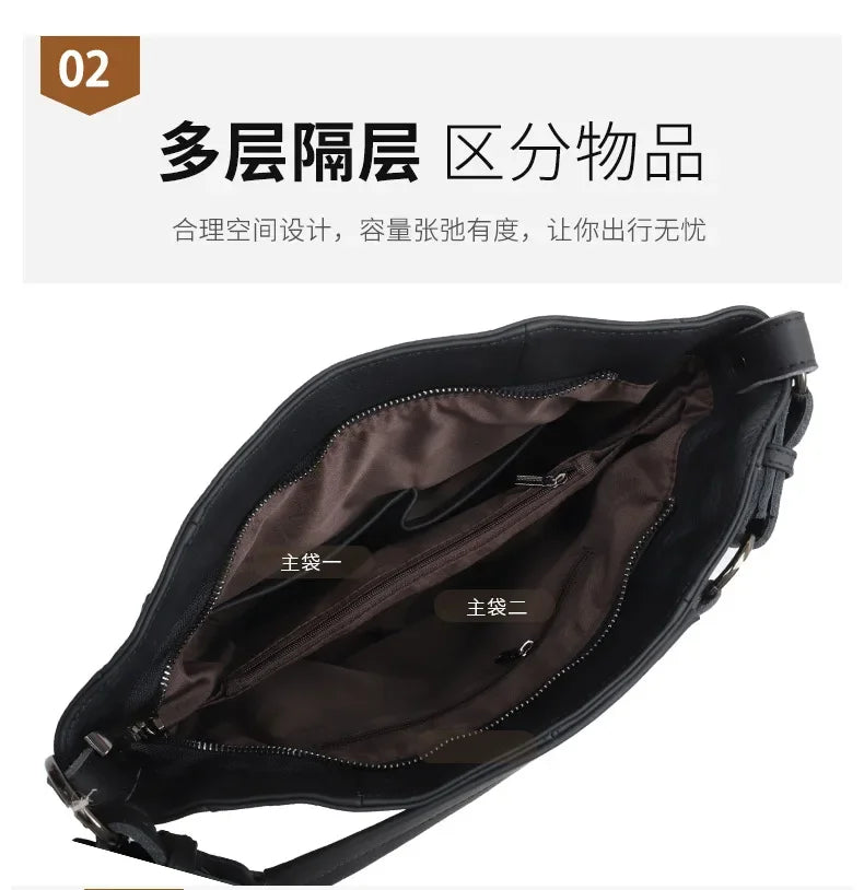 2025 Luxury Women's Handbag - Genuine Cow Leather, Large Capacity & Versatile Shoulder/Crossbody/Tote Commuting Bag