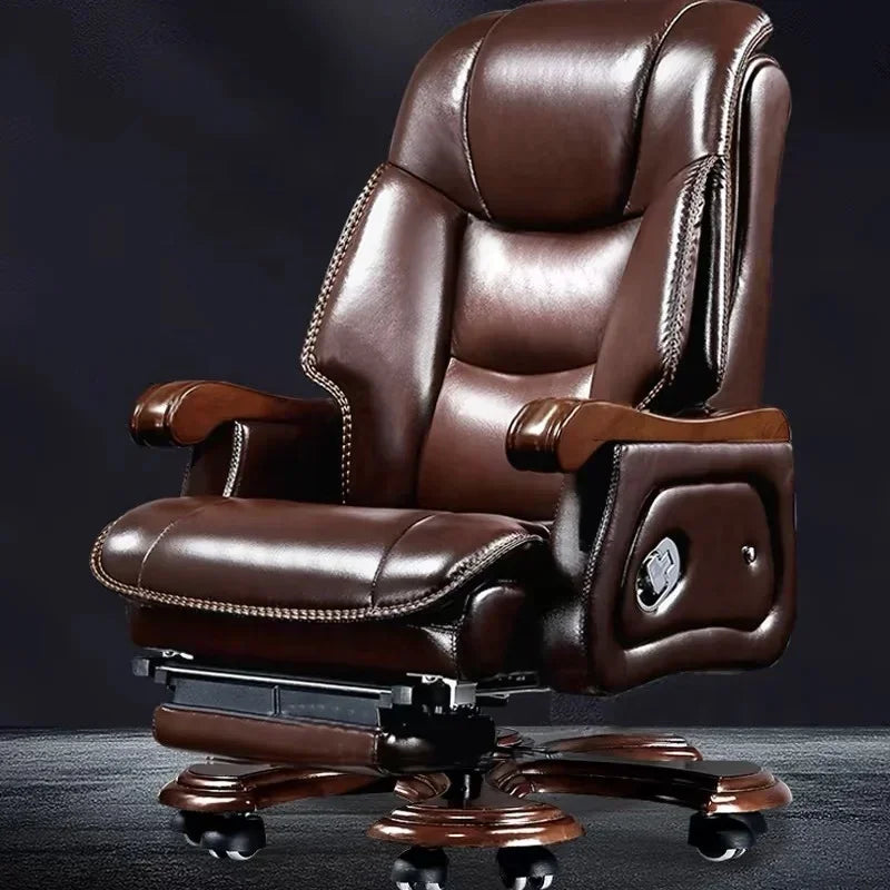 #i Chinese Boss Chair Business leather CEO Office chair with massage pedal, lie down,ergonomics
