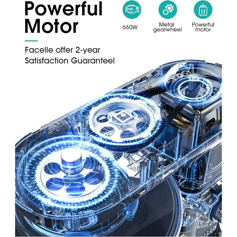 home.Stand Mixer, Electric Kitchen Mixer, 6 Speed Tilt-Head Stand Mixer with Pulse, Attachments include 6.5QT Bowl, Dish