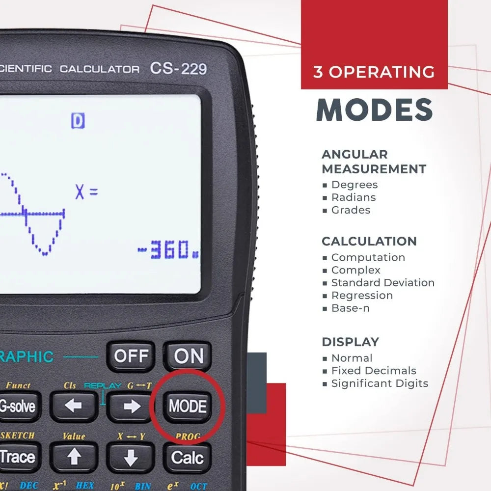Scientific Graphing Calculator with 280+ Functions, Multiple Modes for Algebra, Geometry, Trigonometry & Calculus Courses