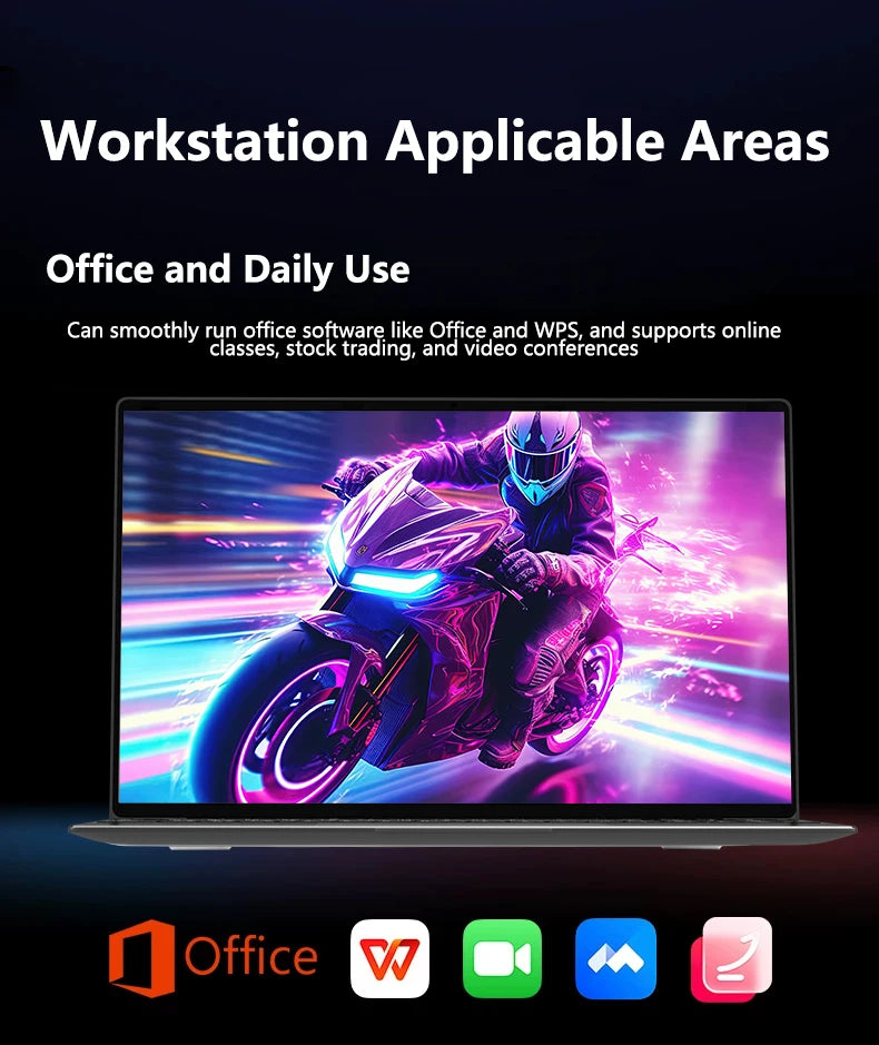 LENO 14.1"Ultra Slim Laptop Windows11 16GB 2TB SSD Gamer Notebook Intel 4405U 1920*1080 Display Office Study Gaming Computer PC