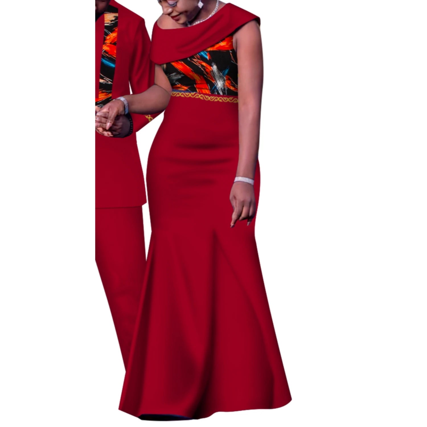 African Couple Outfits Match Sets Dashiki African Mens suit and Dresses for Women Party Couple Clothing WYQ905