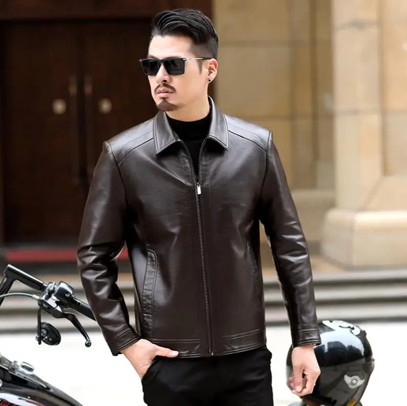 Men's Leather Jacket Man Real Leather Coat Male Leather Clothing Fashion Leather Jacket Genuine Leather Motorcycle Jacket