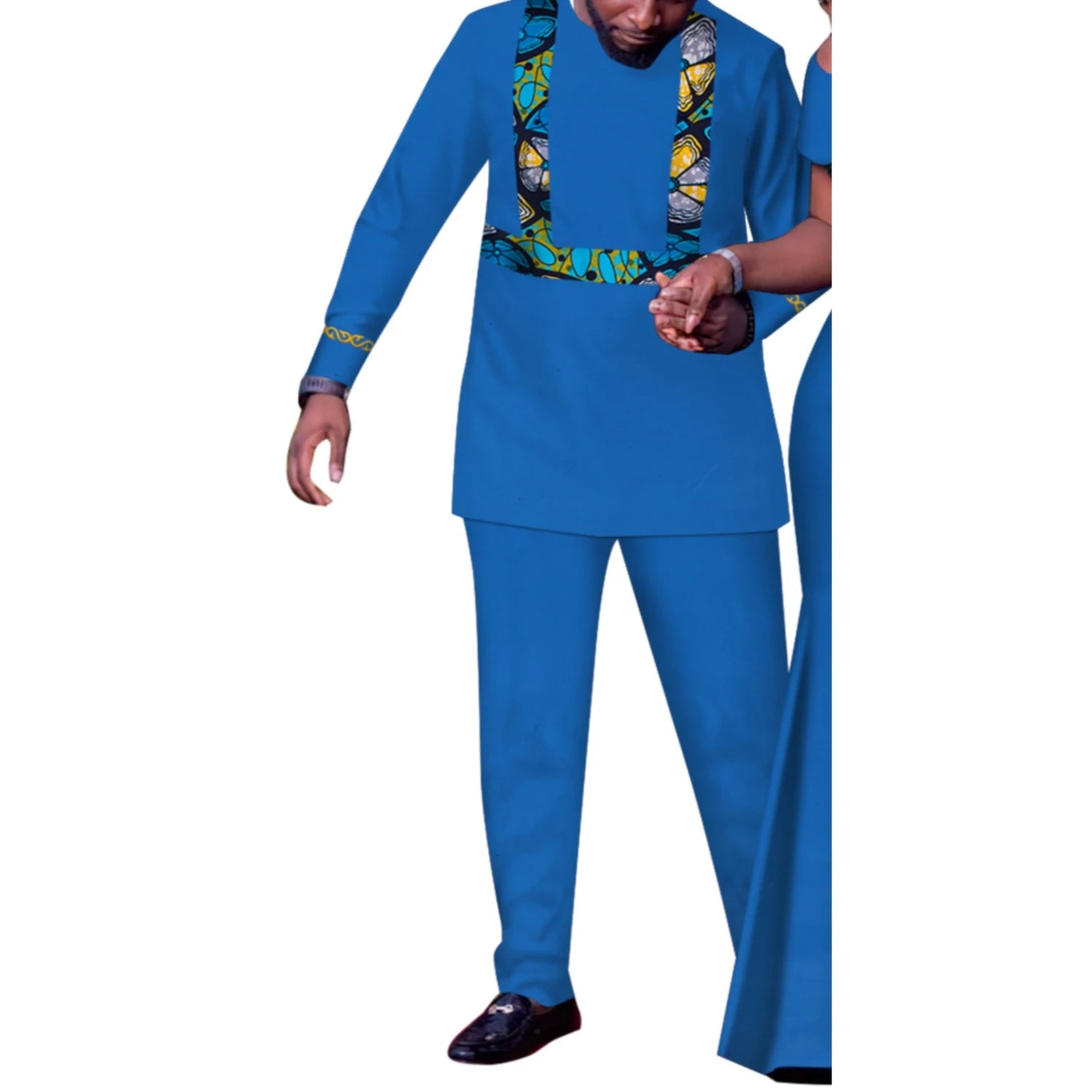 African Couple Outfits Match Sets Dashiki African Mens suit and Dresses for Women Party Couple Clothing WYQ905