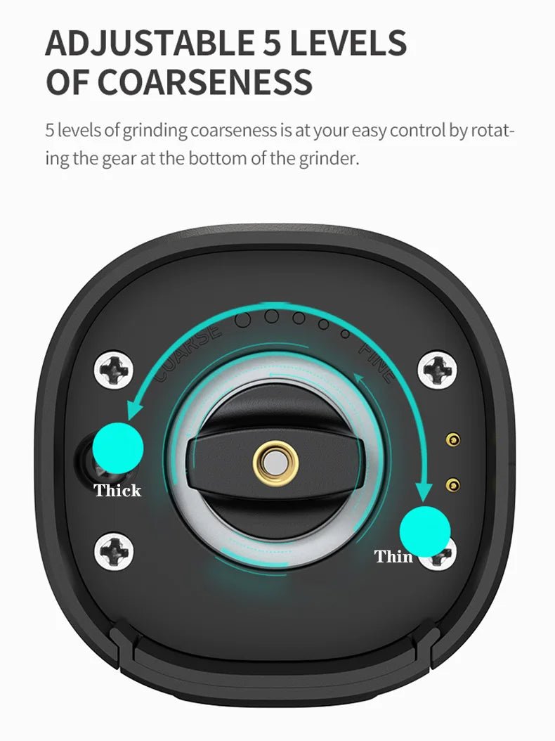 Electric Automatic Salt And Pepper Grinder Set Rechargeable With USB Gravity Spice Mill Adjustable Spices Grinder With LED Light