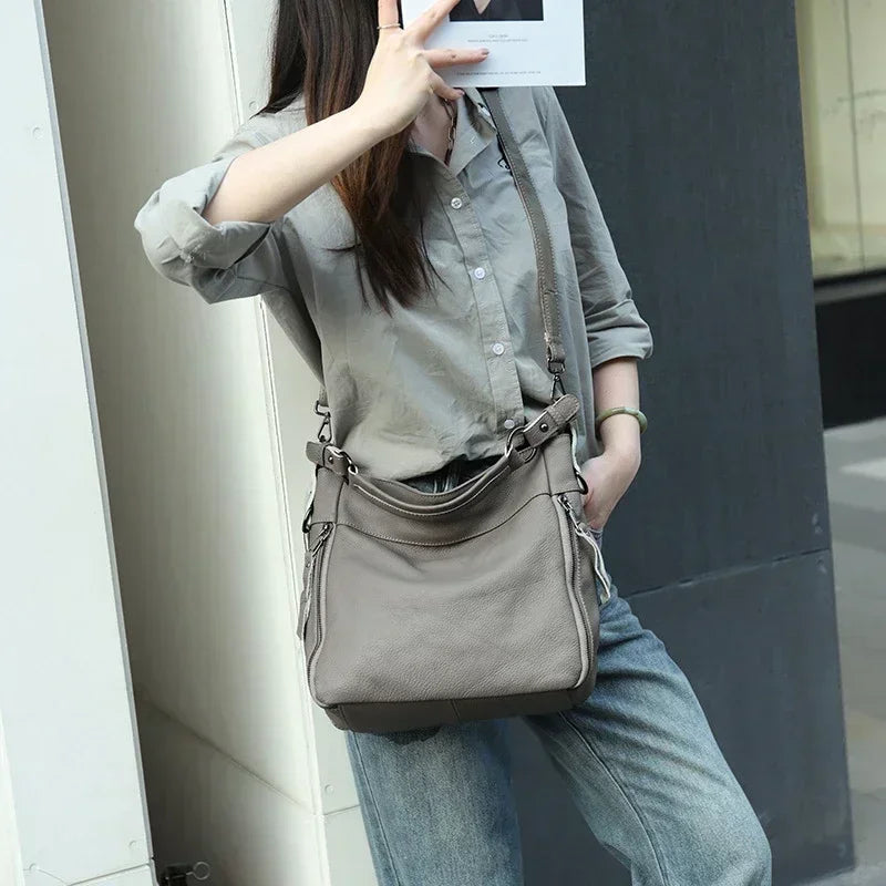 2025 Luxury Women's Handbag - Genuine Cow Leather, Large Capacity & Versatile Shoulder/Crossbody/Tote Commuting Bag