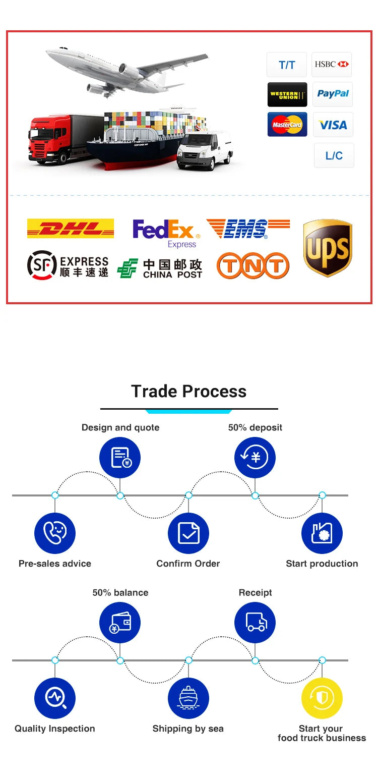 Ice Cream Food Cart Refrigerator Mobile Food Caravan Fast Food Trailer For Sale Usa