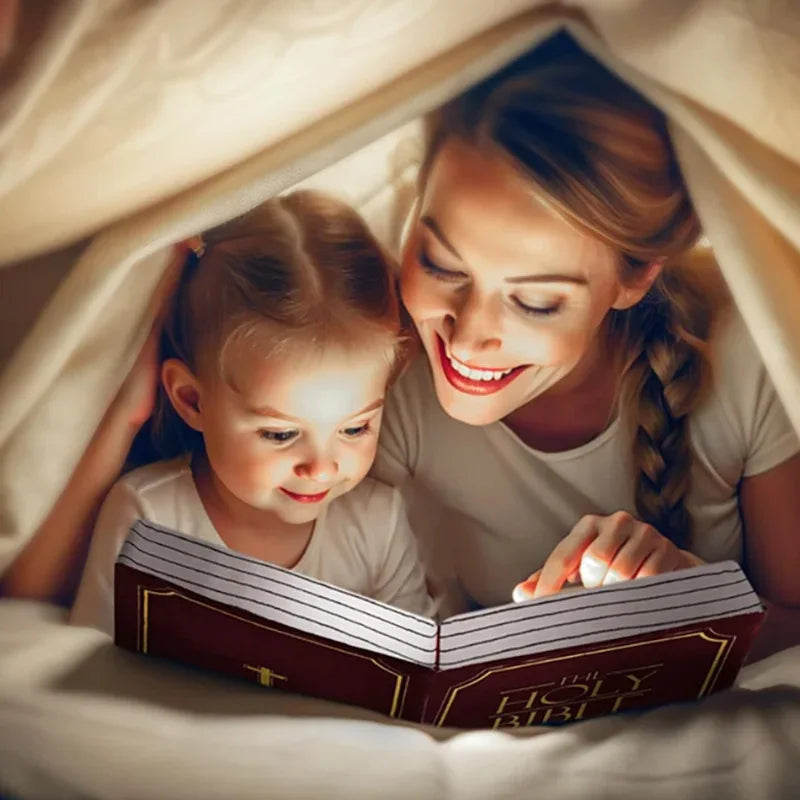 Holy Bible Pillow Book Plush Soft Plushies Opens Bible Corinthians 13 Gifts Toys Christian Gifts for Kid Room Decoration