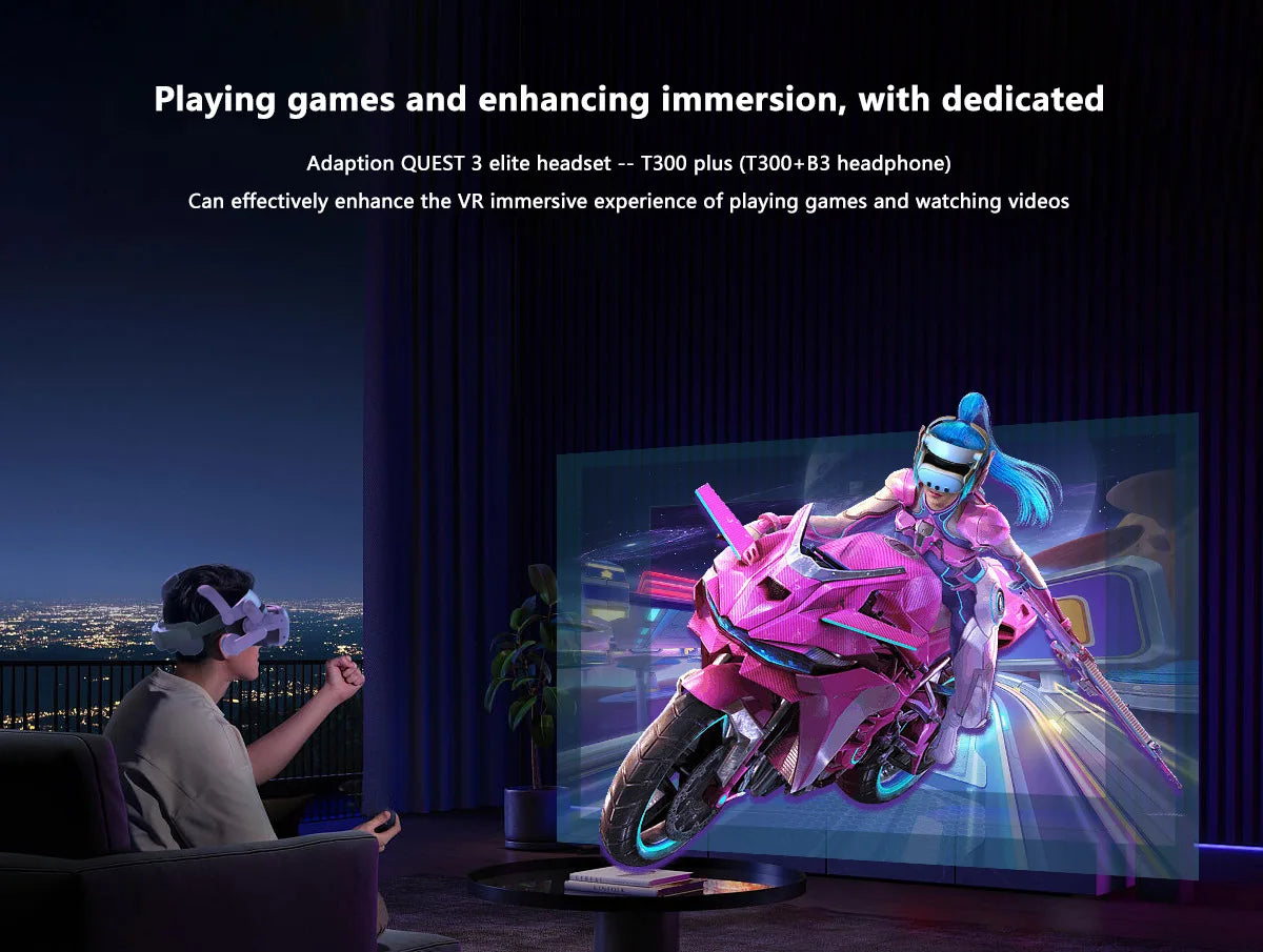 T300 Adjustable VR Head Strap For Meta Quest 3 Improve Comfortable Elite Replacement Headwear For Quest 3 Accessories