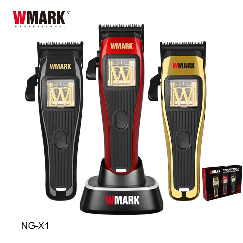 WMARK Trimmer Professional Hair Cutting Machine Cordless Hair Clippers 10000 RPM Barber Clipper Electric Trimmer for Men NG-X1