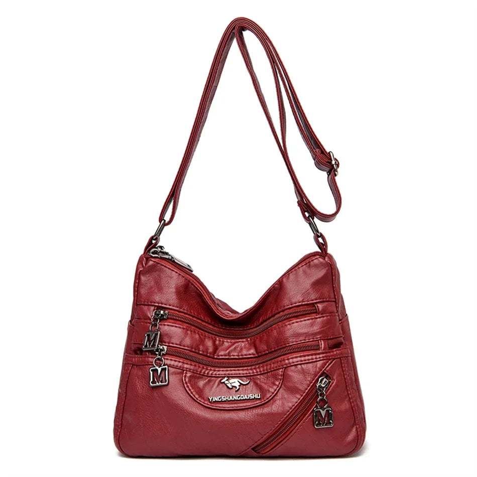 High Quality Soft Leather Luxury Purses and Handbags Women's Bag Designer Multi-pocket Crossbody Shoulder Bag for Women 2024 Sac