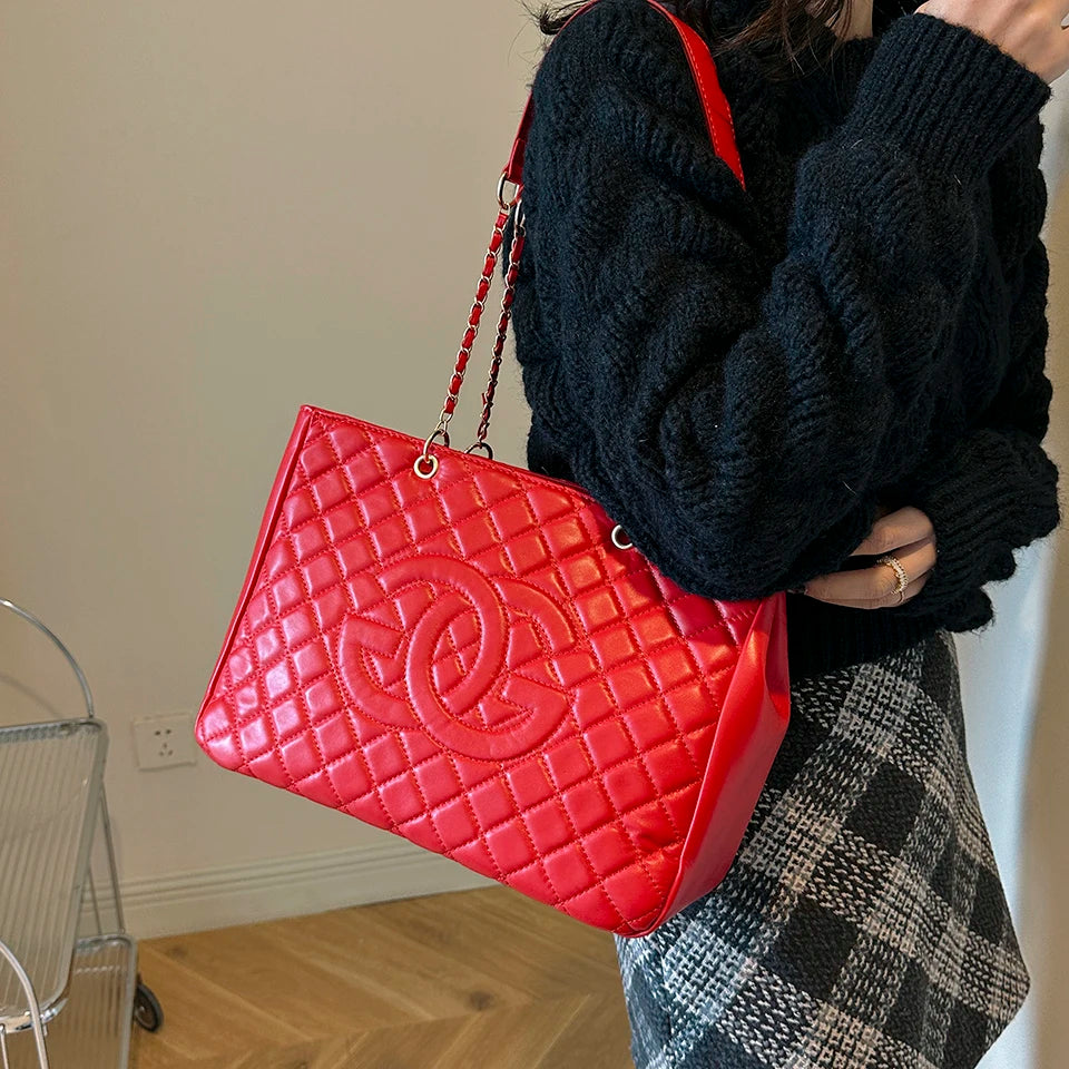 Classic Retro Chain Strap Messenger Bag Women's Luxury Textured Leather Handbag Paris Fashion Zipper Shoulder Bag