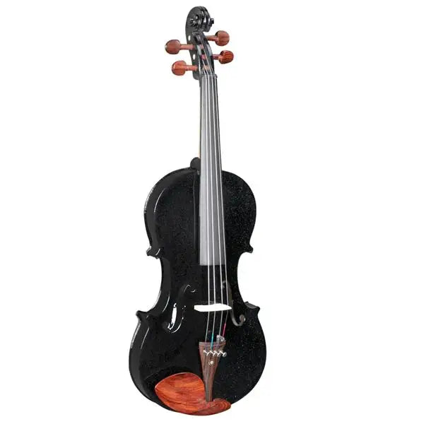 Full Size Matte Black 4/4 Spruce Panel Wooden Violin Set with Case Bow Rosin  4 Strings Shoulder Rest Turner Cleaning Cloth