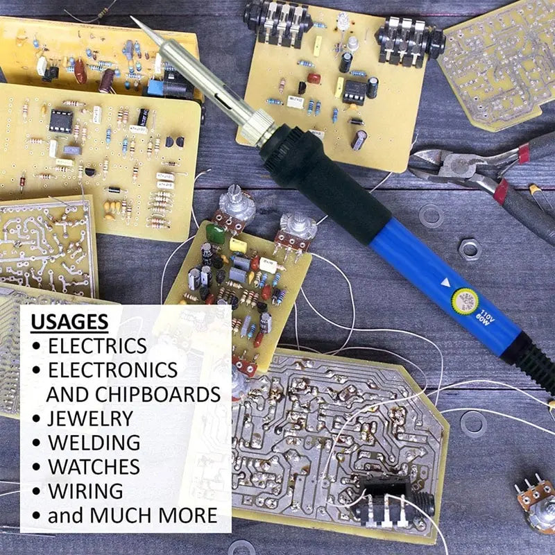 Adjustable Temperature Electric Soldering Iron 110V/220V 60W Solder Iron Tin Professional Tin Welder Electric Tin Welder Heat Pe