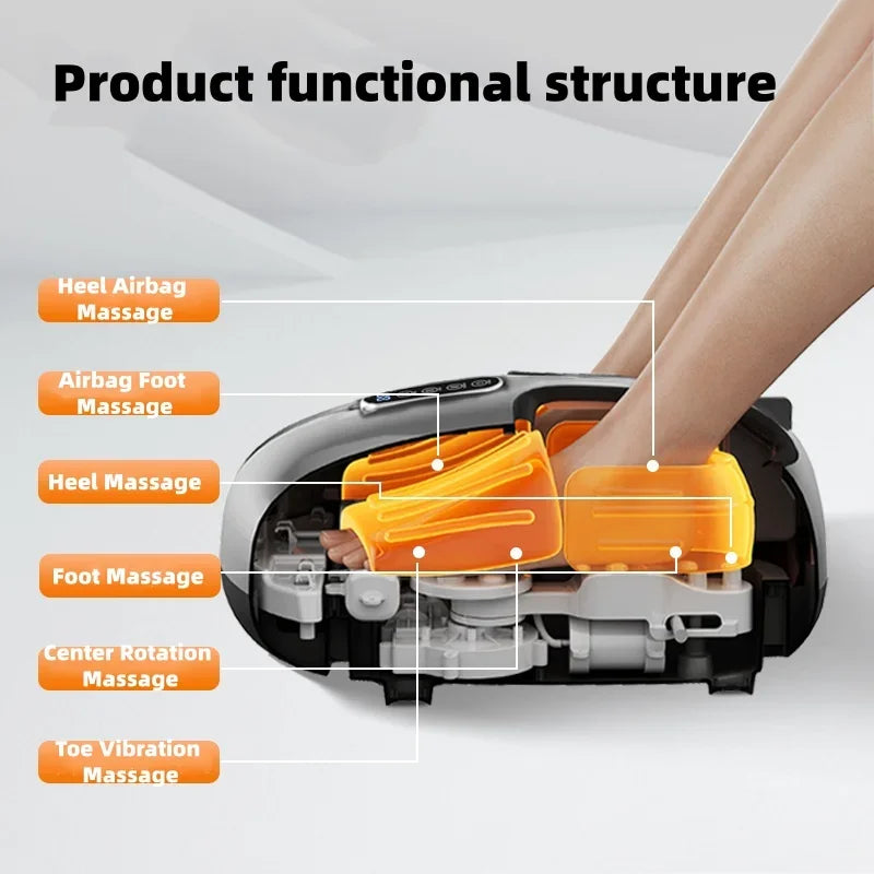 Jinkairui Automatic Foot Massage Machine with Fully Wrapped Rollers Sole Kneading Airbag Pressing Relaxation Foot Massager