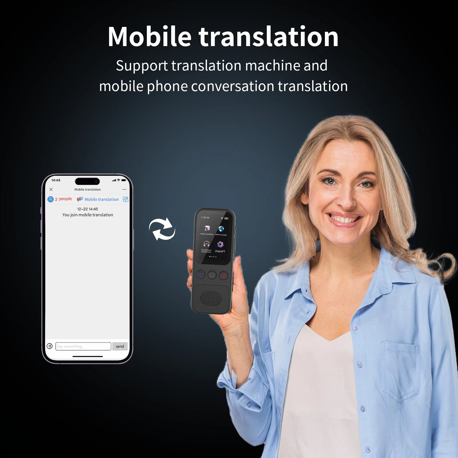 Language Translator Device Portable Translator 148 Languages Real-time Recording Translation WIFI Ai ChatGPT Translate Machine