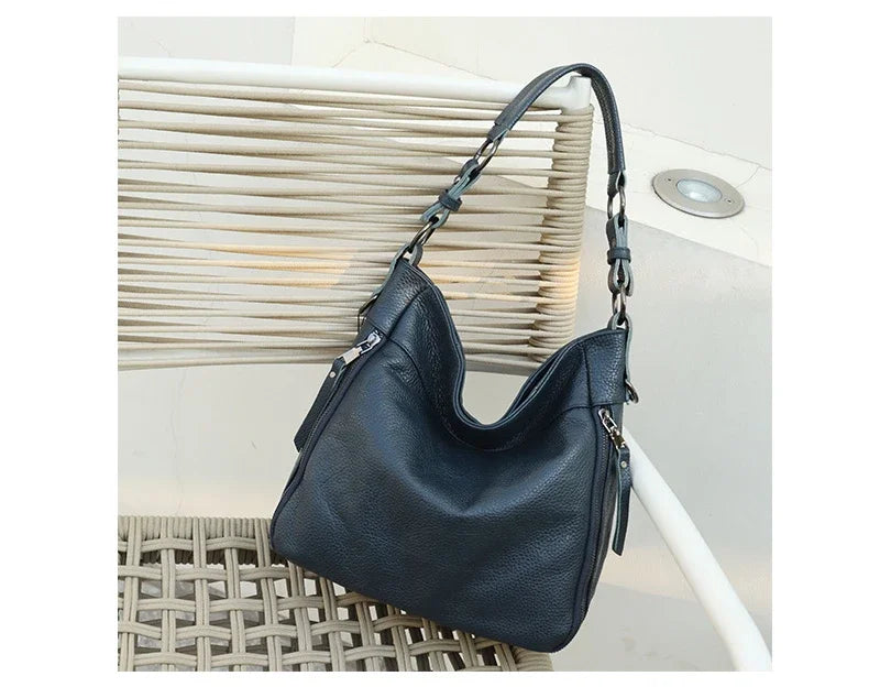 2025 Luxury Women's Handbag - Genuine Cow Leather, Large Capacity & Versatile Shoulder/Crossbody/Tote Commuting Bag