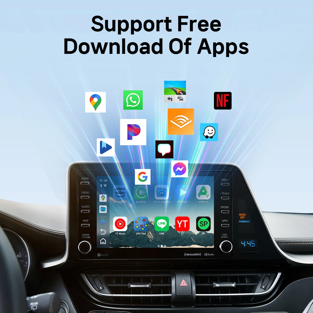 2025 CarPlay Ai Box Wireless Android Auto Car Play Adapter Smart Car TV Accessories for Net flix UtubeQualcomm Snapdragon 6125