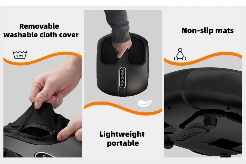 Jinkairui Automatic Foot Massage Machine with Fully Wrapped Rollers Sole Kneading Airbag Pressing Relaxation Foot Massager