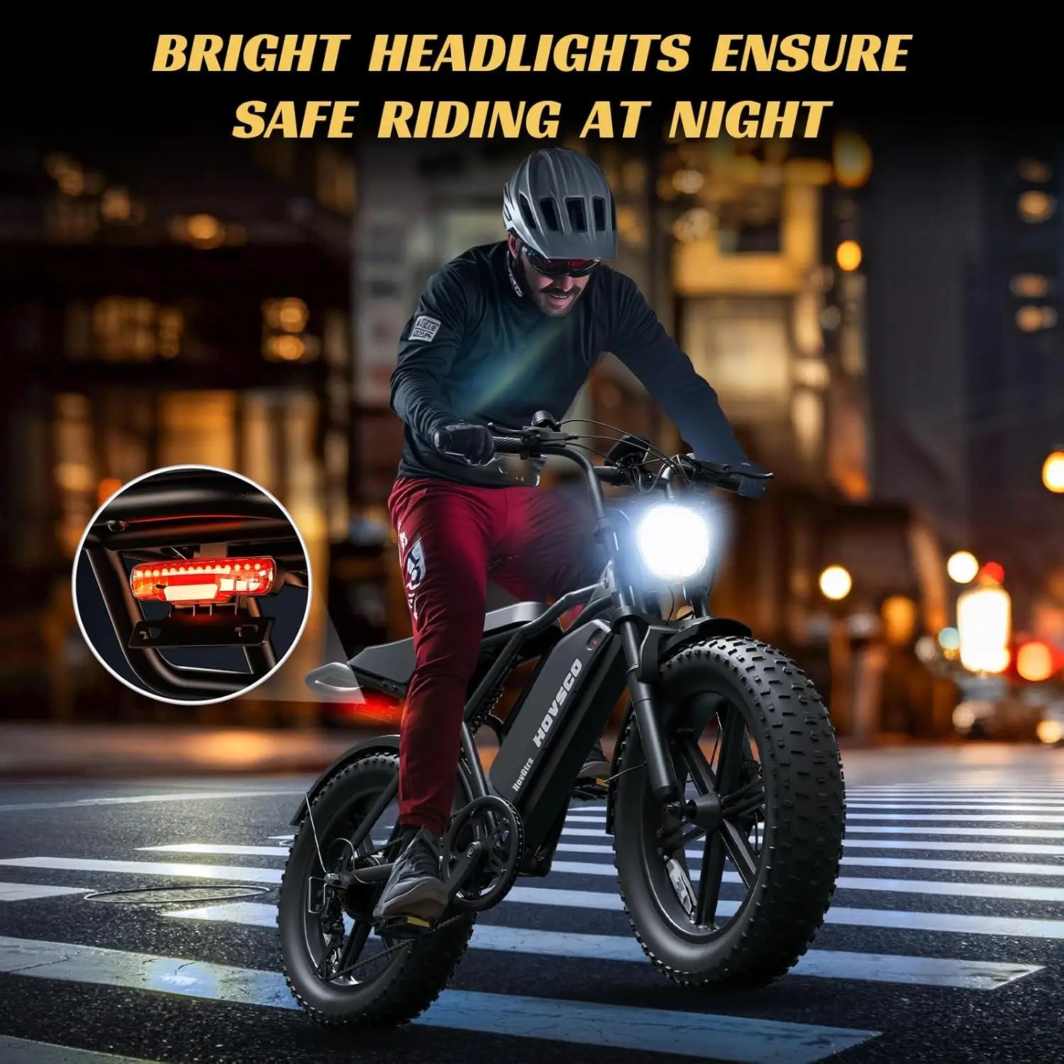 HOVSCO R003 1500W electric bike, 20" fat tires, 28MPH, 48V 15Ah battery, all-terrain, for road, sand, mountain, and snow.