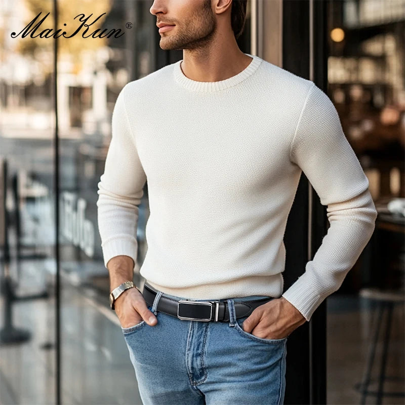 Maikun Leather Ratchet Belt For Men Click Leather Belt Adjustable Buckle Trim To Fit Black Brown