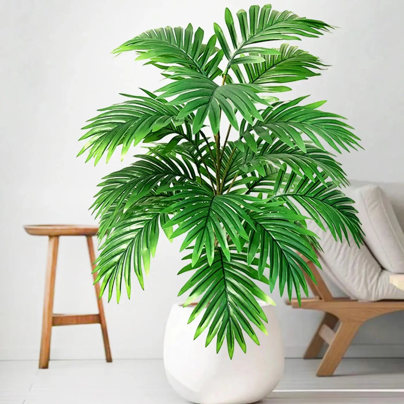 53-123cm  Artificial Palm Tree Tropical Fake Plant Green Plastic Palm Leaf Branches Suitable for Home Garden Decoration