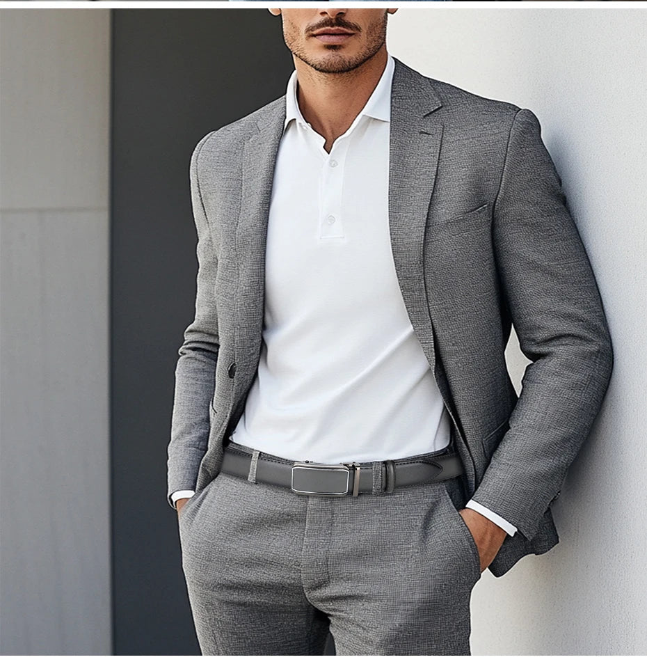 Maikun Leather Ratchet Belt For Men Click Leather Belt Adjustable Buckle Trim To Fit Black Brown