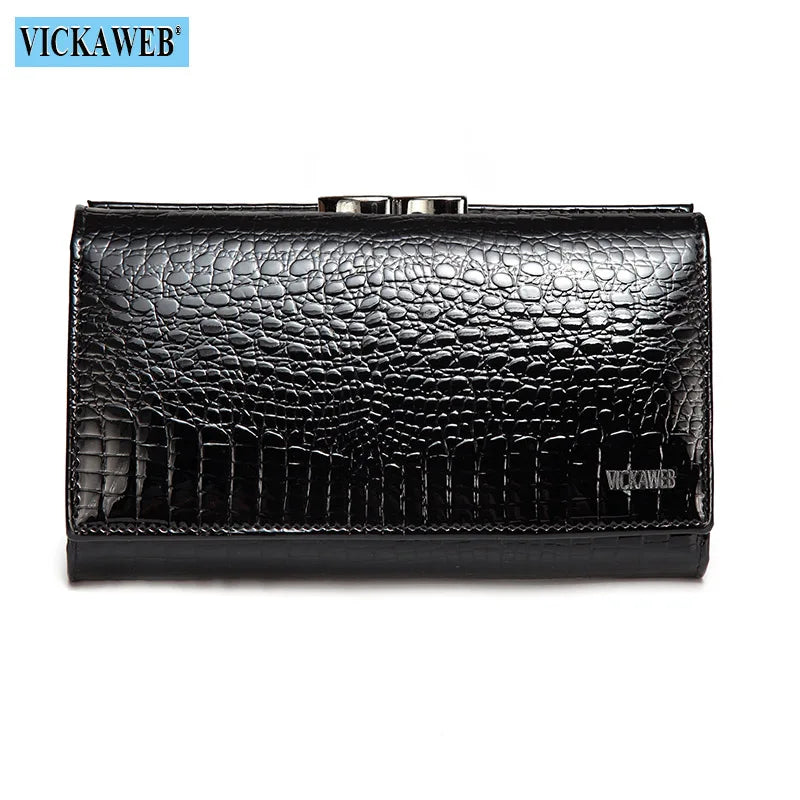 Free Gift Women Genuine Leather Short Wallet Female Fashion Purses Ladies Alligator Hasp & Zipper Small Coin Bag AE2155