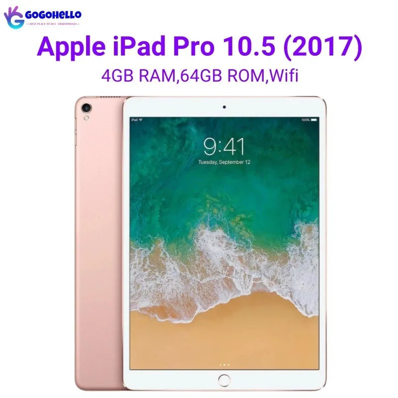 Original Apple iPad Pro 10.5'' 2017 iPad Pro 10.5 inch Wifi 4GB RAM 64GB ROM 12MP IPS LCD iOS 10.3.2  NFC 96% New Apple tablet