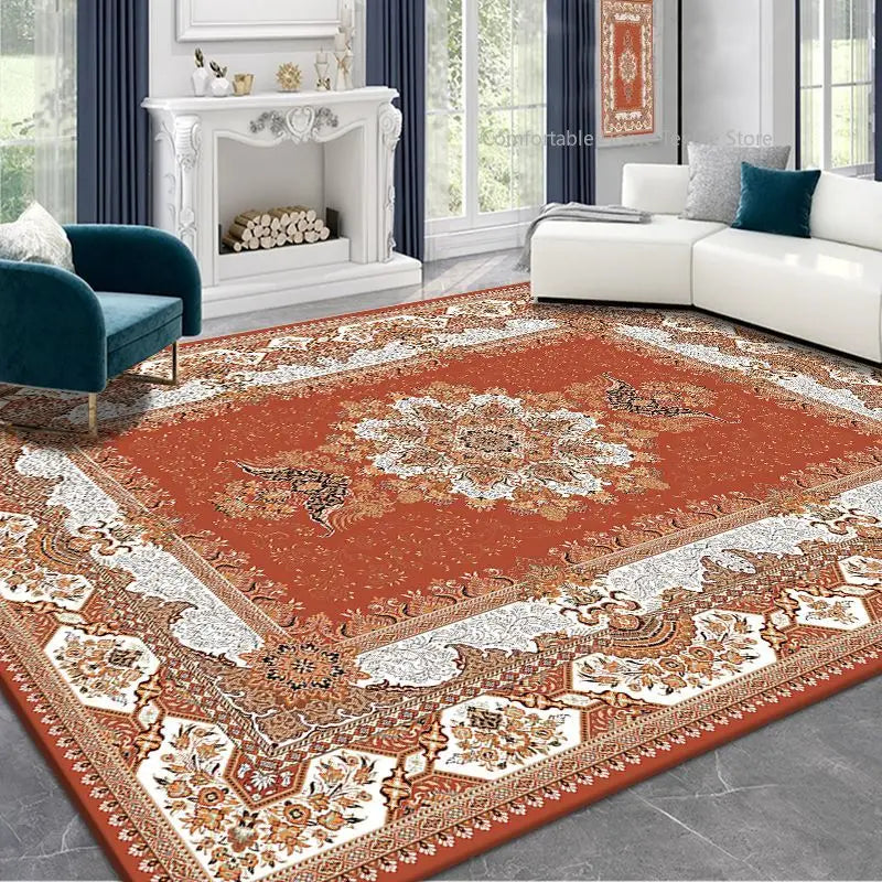 Persian Style Carpet for Living Room Home Decoration Retro Lounge Rug Soft Bedroom Carpet Non-slip Bedside Mats Washable 200x300