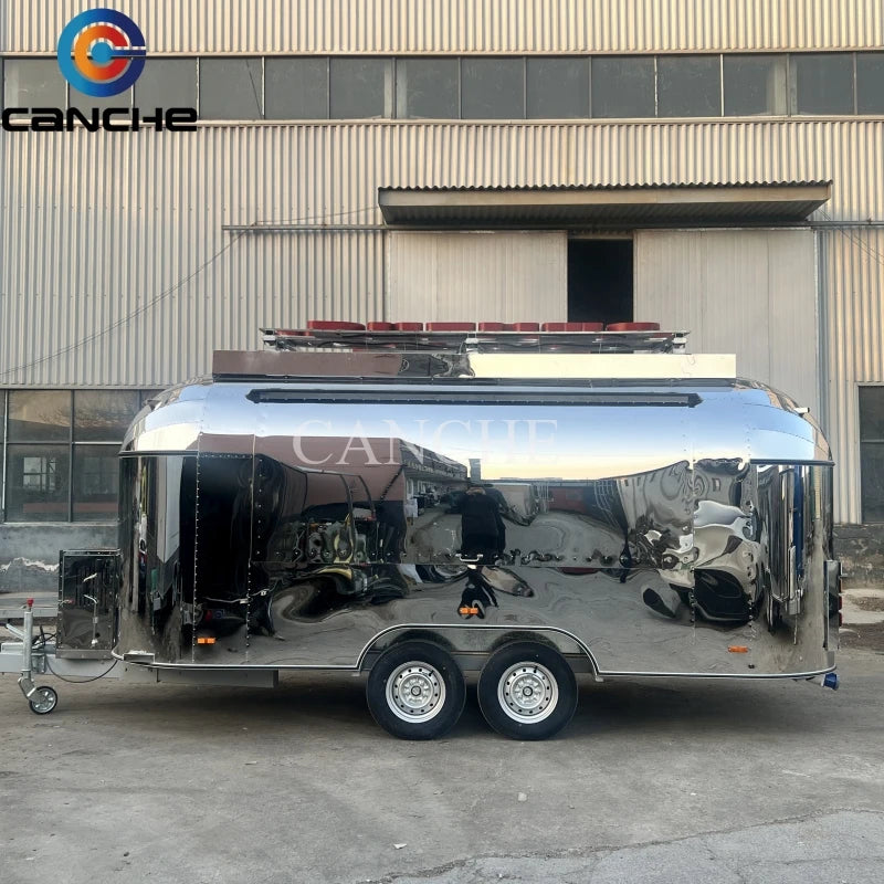 Mobile Food Trailer With Full Kitchen Hot dog Burgers Cart Mobile Street Fast Food Van