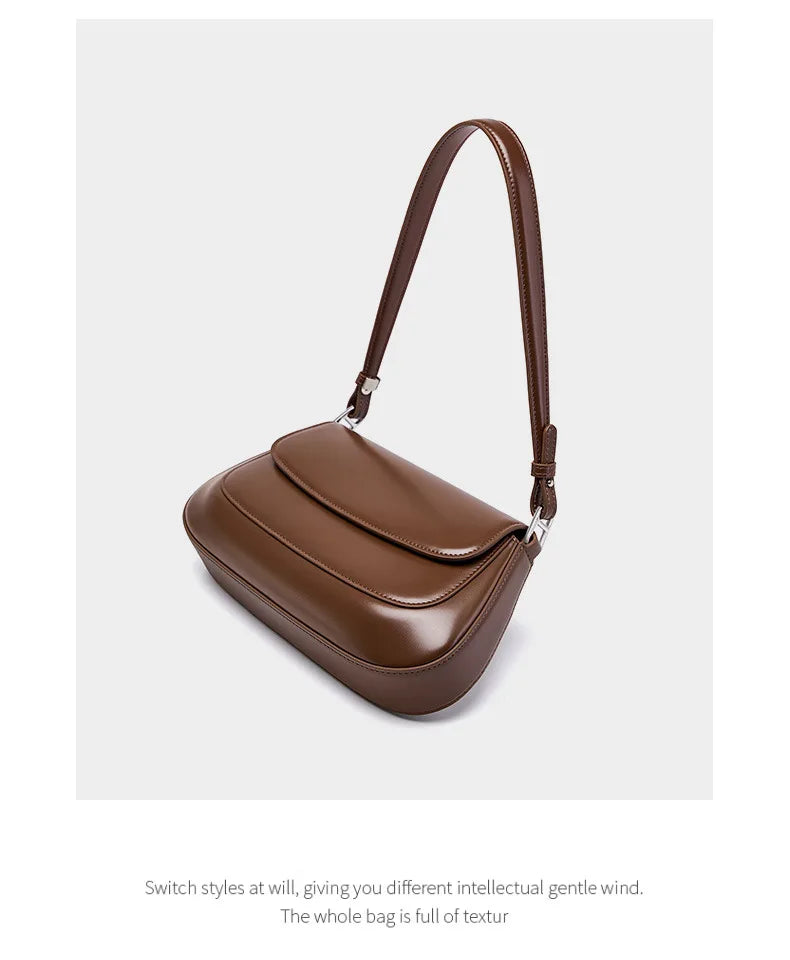 100% Genuine Leather Women Shoulder Bag Korean style Ladies Luxury Cow Leather Crosssbody armpit Bag handbag For Street Shopping