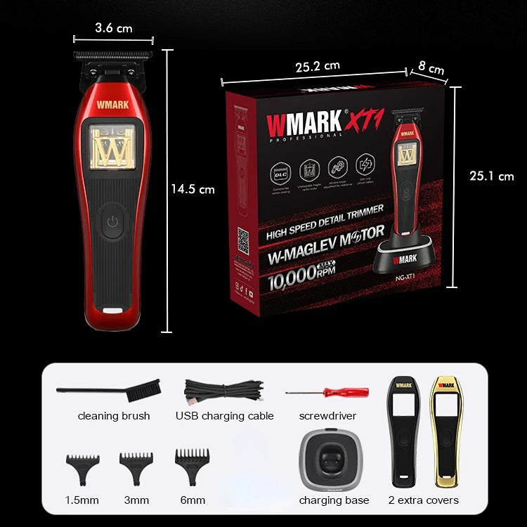 WMARK Trimmer Professional Hair Cutting Machine Cordless Hair Clippers 10000 RPM Barber Clipper Electric Trimmer for Men NG-X1