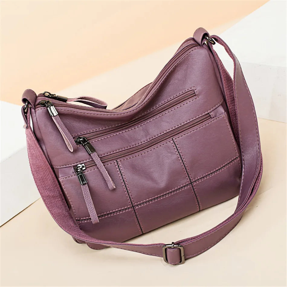 2 Layers Genuine Brand Leather Shoulder Messenger Luxury Handbags Women Bags Designer High Quality Crossbody Bags for Women Sac
