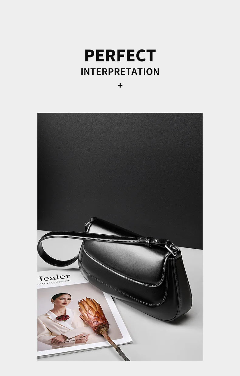 100% Genuine Leather Women Shoulder Bag Korean style Ladies Luxury Cow Leather Crosssbody armpit Bag handbag For Street Shopping