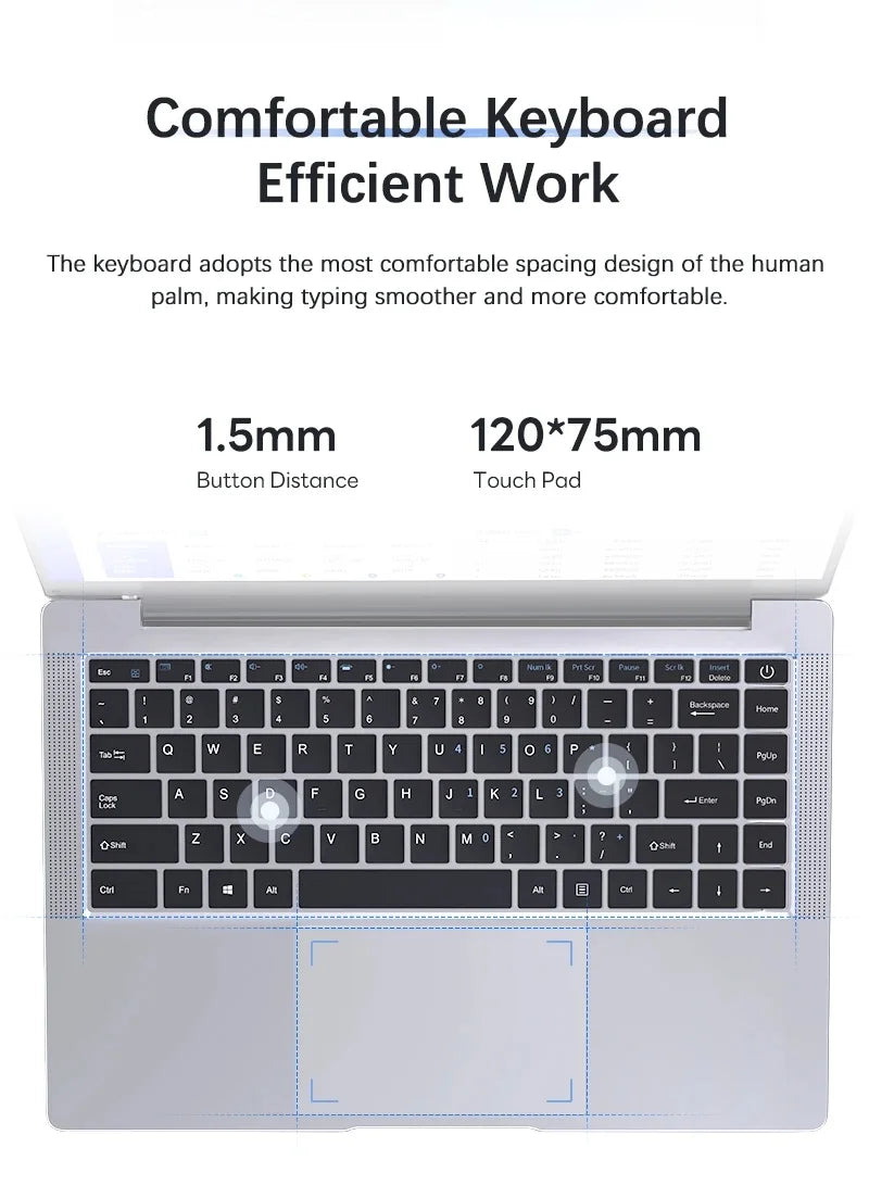 14.1' Laptop Computer PC Intel Core I7 8650U Atom 3950 Ultra Slim Notebook 12GB RAM 1TB 2TB SSD Office Study Windows 11 1920*108