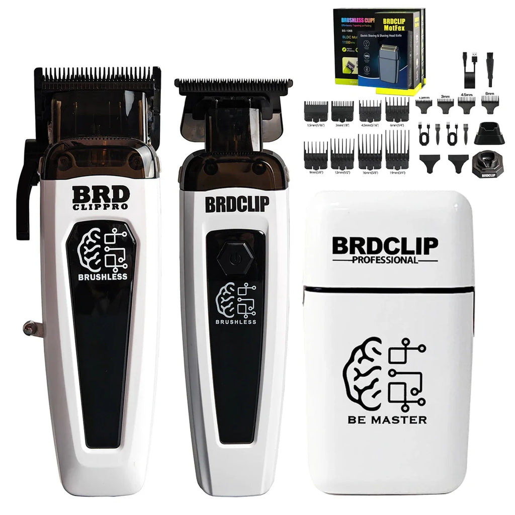 WMARK NG-8613KIT BRDCLIP Barber Set Professional Men's Hair Clipper Trimmer Set DLC Blade Electric Machine Barber Charging Base
