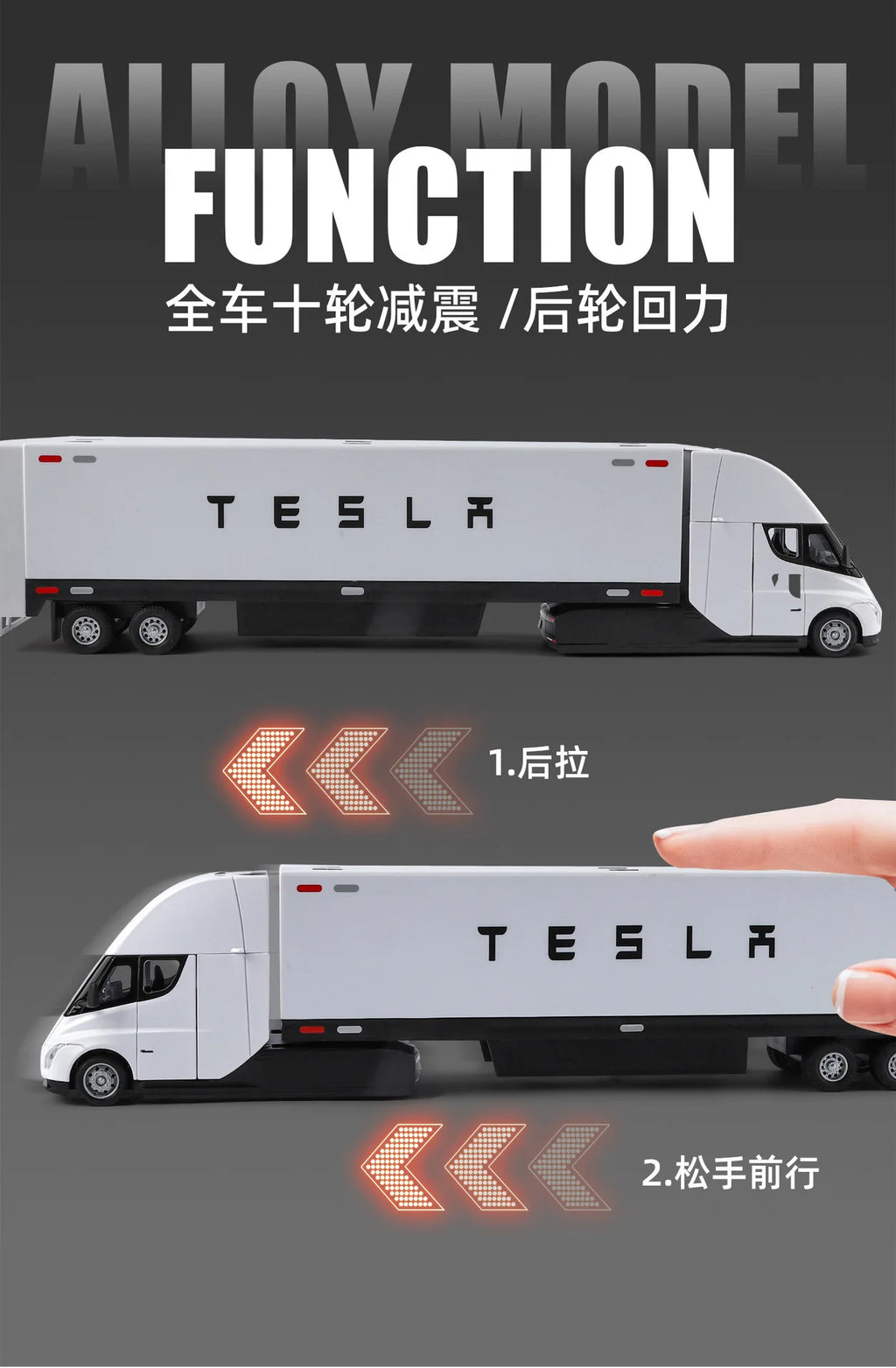 1:32 SEMI Extended Container Double Decker Transport Car Eagle Style Open Doors Light Sound Pull Back High Texture Ornament Toy