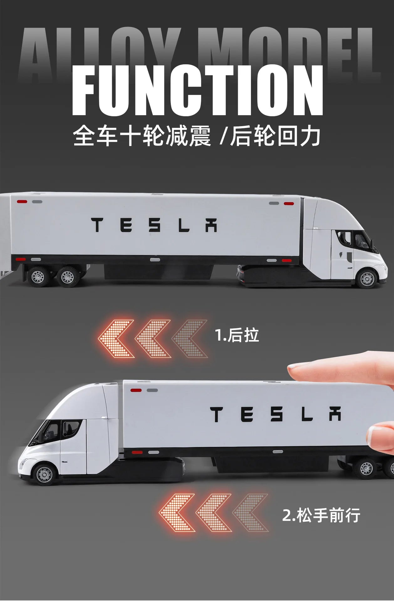 1:32 SEMI Extended Container Double Decker Transport Car Eagle Style Open Doors Light Sound Pull Back High Texture Ornament Toy
