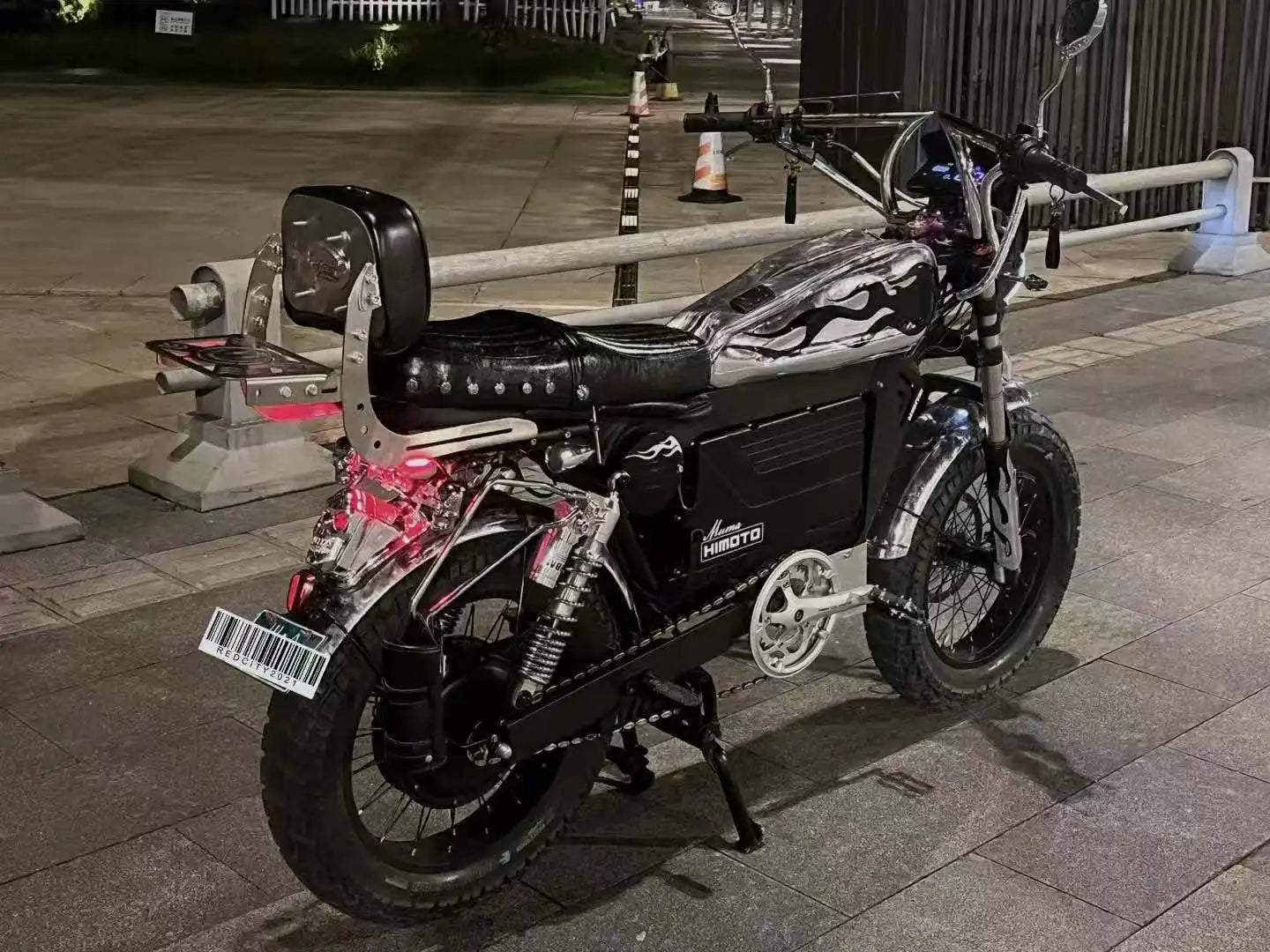 Black Warrior 3000W Motorbikes 60V45AH PC material tool kit with password lock Ebike 20 inch Off-road Fat Tyre Electric Bike