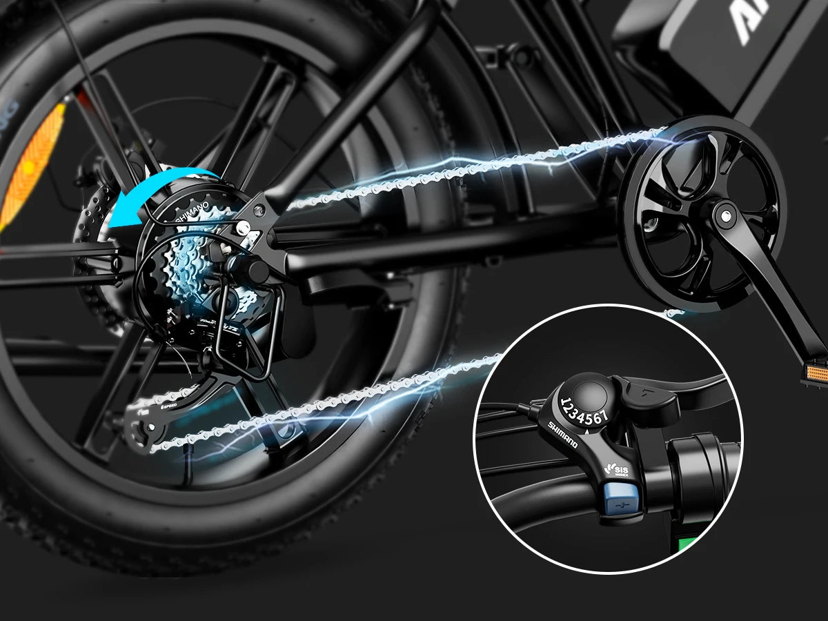 AMYET V9-G60 Adults Electric Bike 1000W Motor Bicycle 48V 20AH 20“ Tire Ebike Electric E Bikes Mountain Moped Ebikes For Men