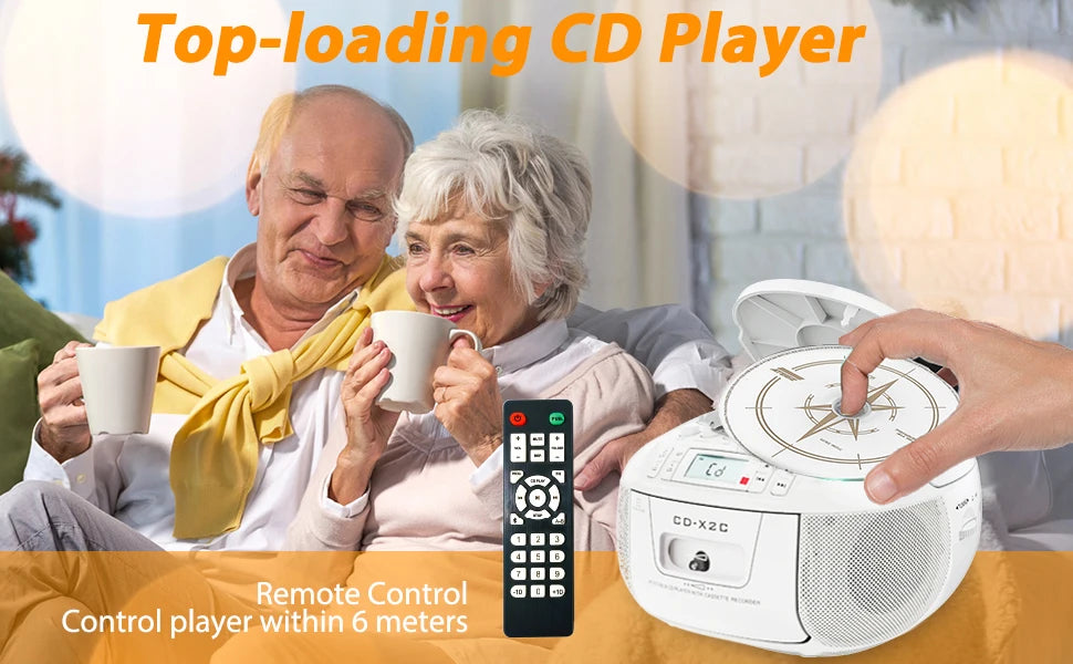 CD cassette boombox combo with bluetooth and AM FM radios,portable cd tape recorder with USB,DC AC powered