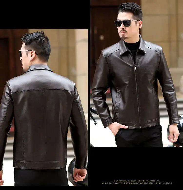 Men's Leather Jacket Man Real Leather Coat Male Leather Clothing Fashion Leather Jacket Genuine Leather Motorcycle Jacket
