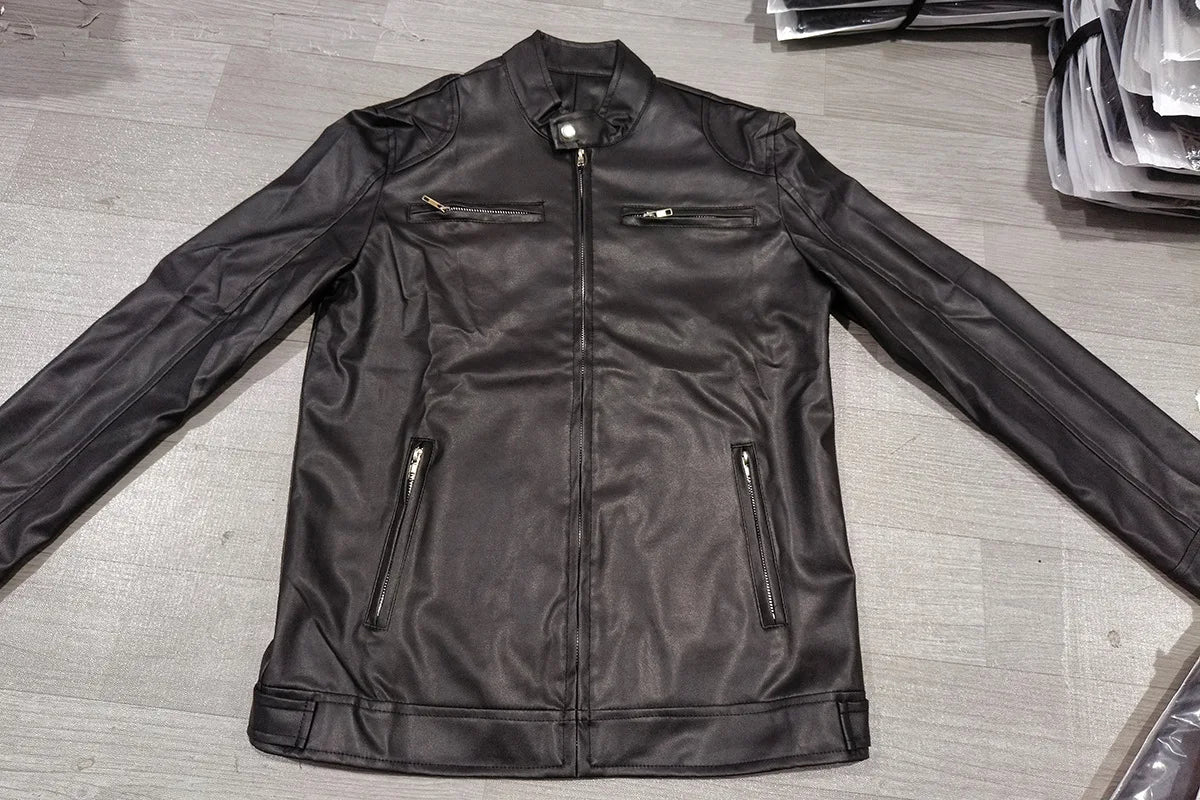 New Men's Leather Jackets Autumn Winter Slim High Quality Motorcycle PU Jacket Man Business Fleece Warm Black Leather Coats