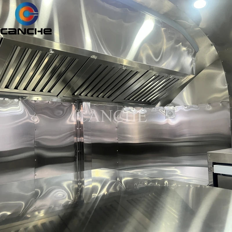 Mobile Food Trailer With Full Kitchen Hot dog Burgers Cart Mobile Street Fast Food Van