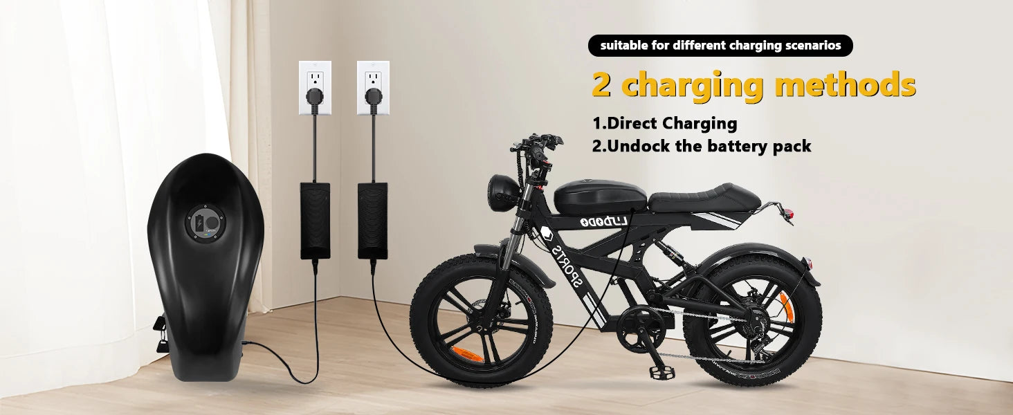 Electric Bike for Adults,1500W Peak,35MPH,48V 816Wh Battery,MAX 75Miles Electric Motorcycle,20'' Fat Tire Dirt Bike,7-Speed Bike