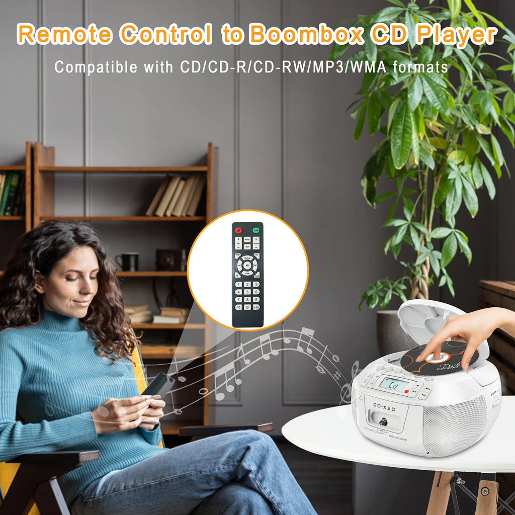 CD cassette boombox combo with bluetooth and AM FM radios,portable cd tape recorder with USB,DC AC powered