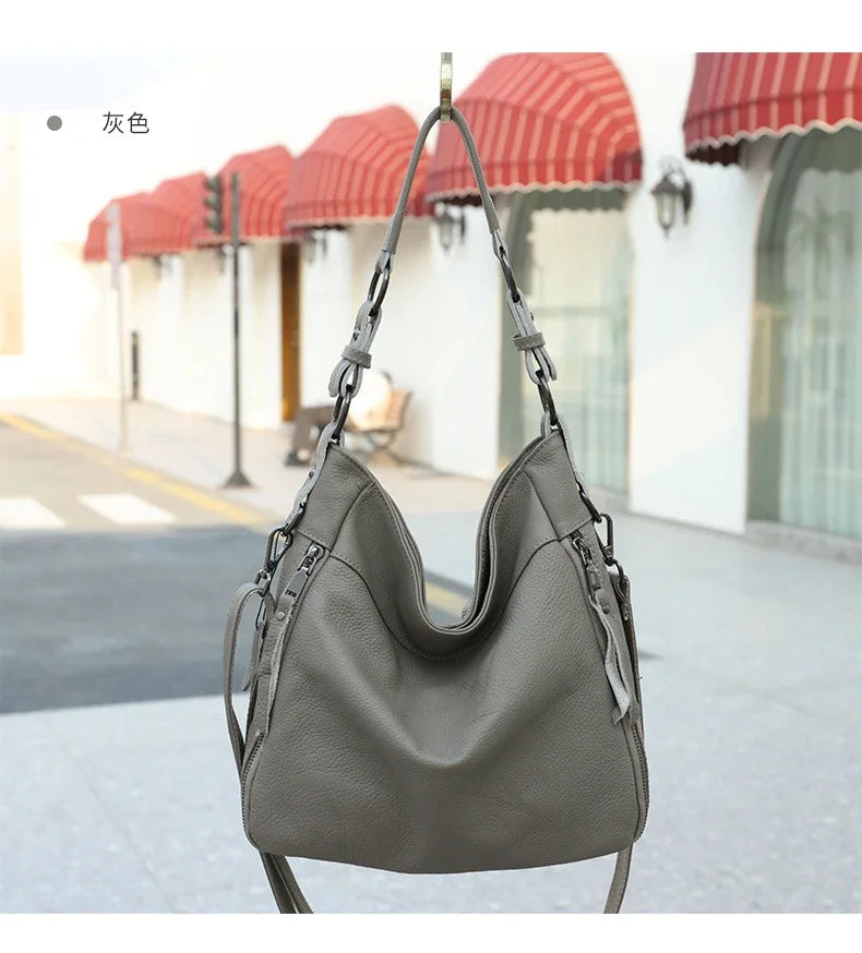 2025 Luxury Women's Handbag - Genuine Cow Leather, Large Capacity & Versatile Shoulder/Crossbody/Tote Commuting Bag