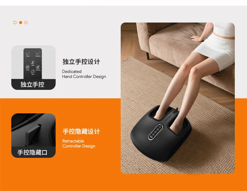 Jinkairui Automatic Foot Massage Machine with Fully Wrapped Rollers Sole Kneading Airbag Pressing Relaxation Foot Massager