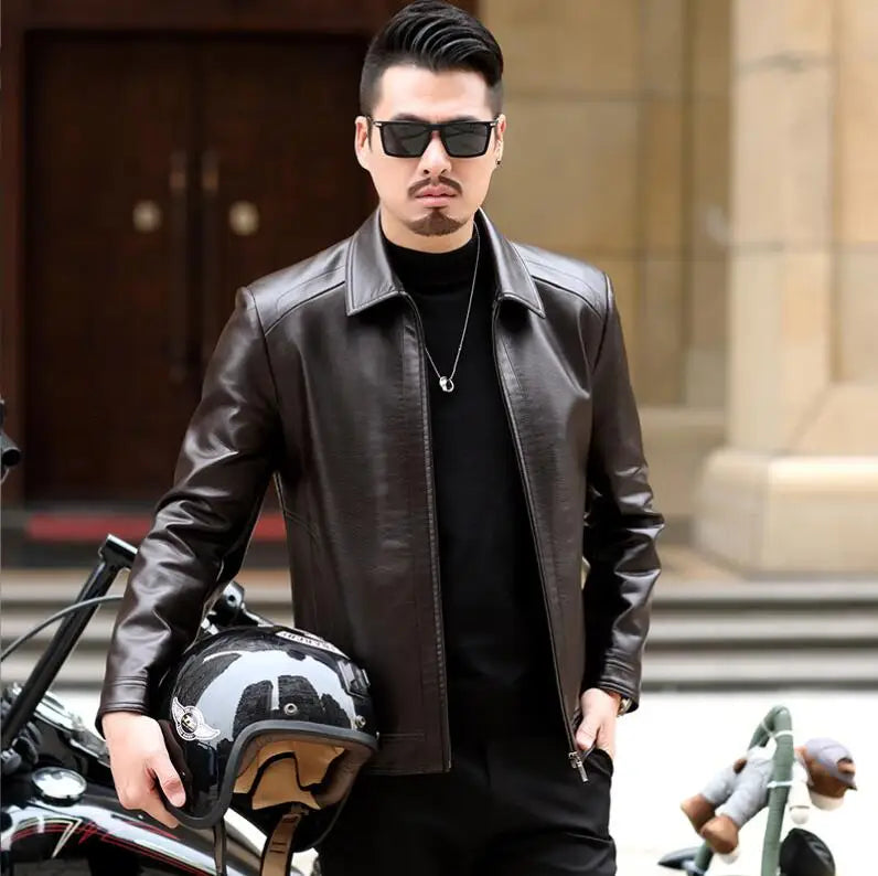 Men's Leather Jacket Man Real Leather Coat Male Leather Clothing Fashion Leather Jacket Genuine Leather Motorcycle Jacket